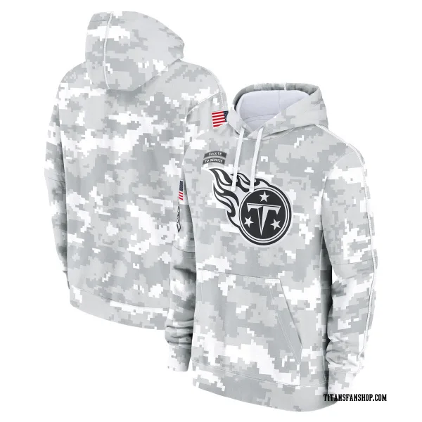 Youth Tennessee Titans White/Gray 2024 Salute To Service Pullover Hoodie