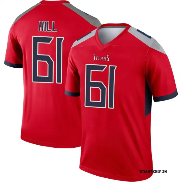 Youth Trey Hill Tennessee Titans Legend Red Inverted Jersey