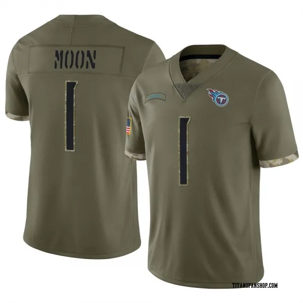 Youth Warren Moon Tennessee Titans Limited Olive 2022 Salute To Service Jersey