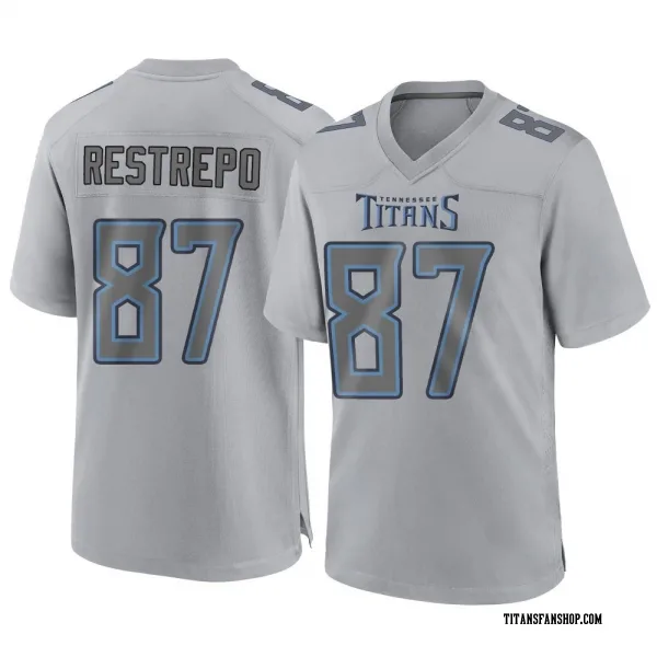 Youth Xavier Restrepo Tennessee Titans Game Gray Atmosphere Fashion Jersey