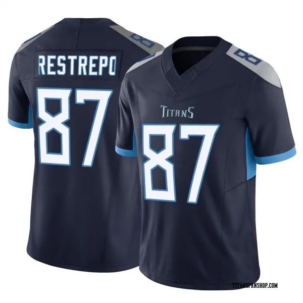 Youth Xavier Restrepo Tennessee Titans Limited Navy Vapor F.U.S.E. Jersey