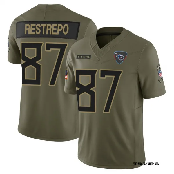 Youth Xavier Restrepo Tennessee Titans Limited Olive 2025 Salute to Service Jersey