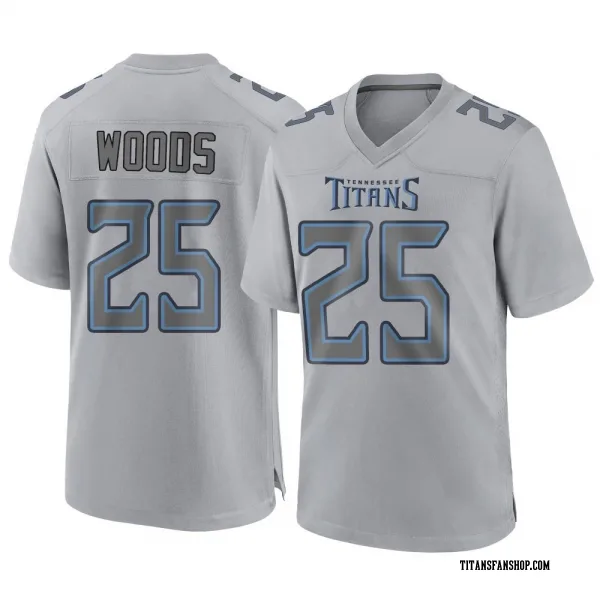 Youth Xavier Woods Tennessee Titans Game Gray Atmosphere Fashion Jersey