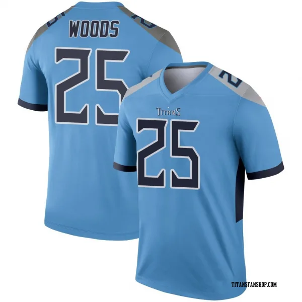 Youth Xavier Woods Tennessee Titans Legend Light Blue Jersey