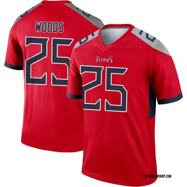 Youth Xavier Woods Tennessee Titans Legend Red Inverted Jersey