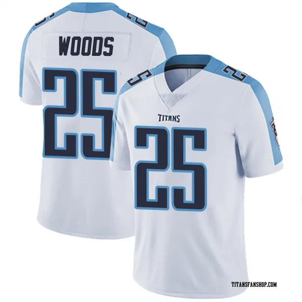 Youth Xavier Woods Tennessee Titans Limited White Vapor Untouchable Jersey